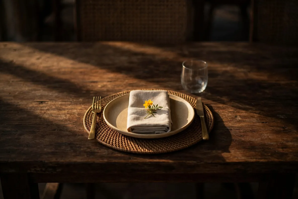 A single laid place setting