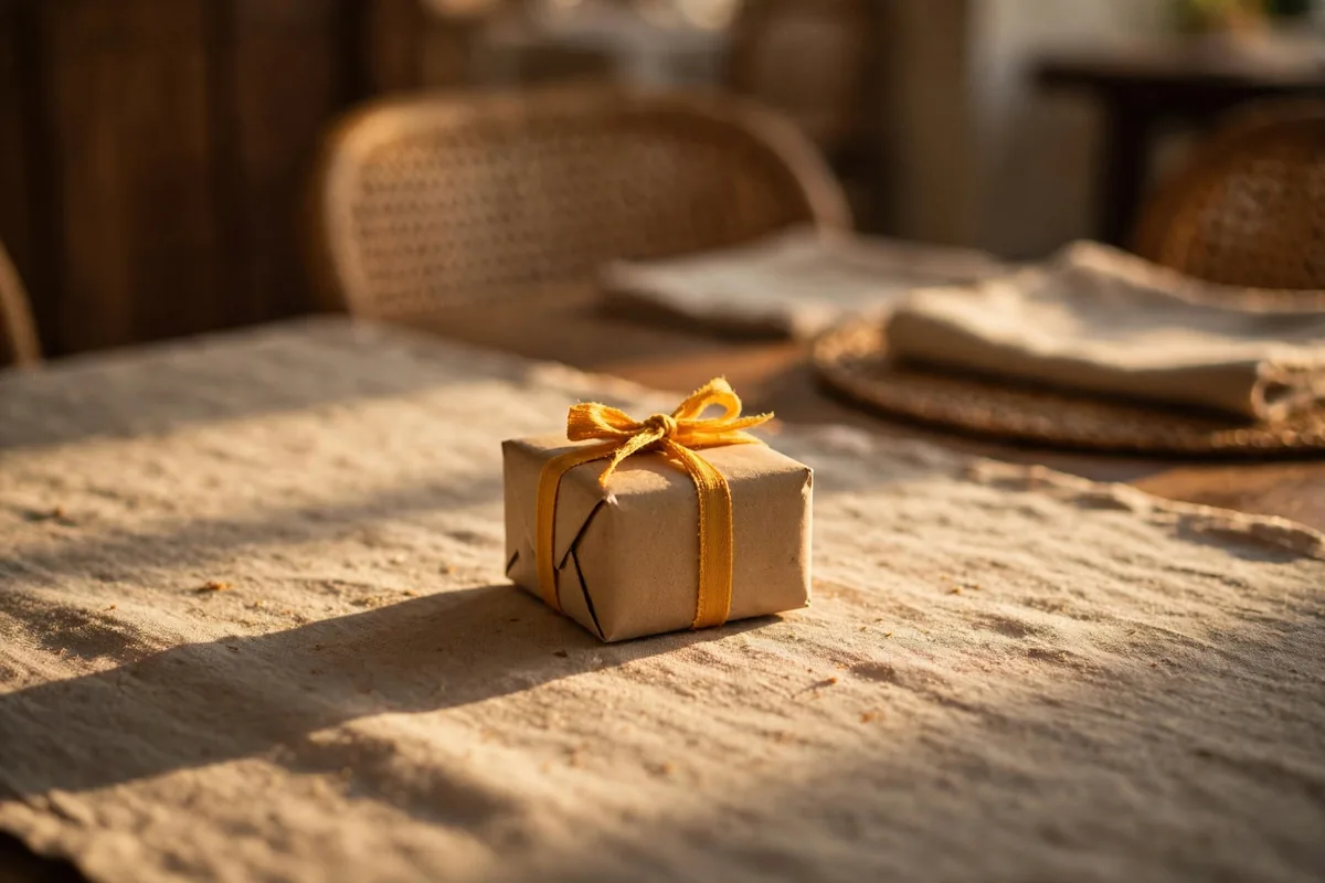 A small wrapped gift