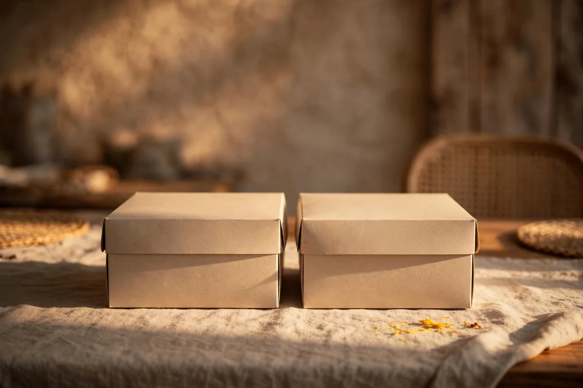 Two identical cake boxes side by side